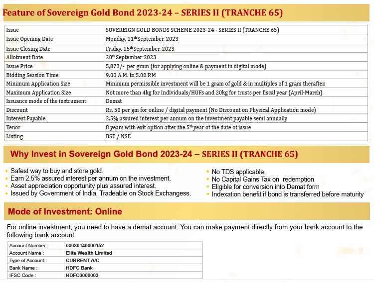SOVEREIGN GOLD BONDS SCHEME 2023-24 - SERIES II (TRANCHE 65)-2